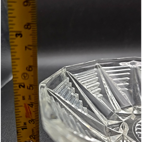 Vtg Anchor Hocking 158 Clear 12 Sided Pressed Glass Candy Trinket Dish Geometric - Picture 6 of 7